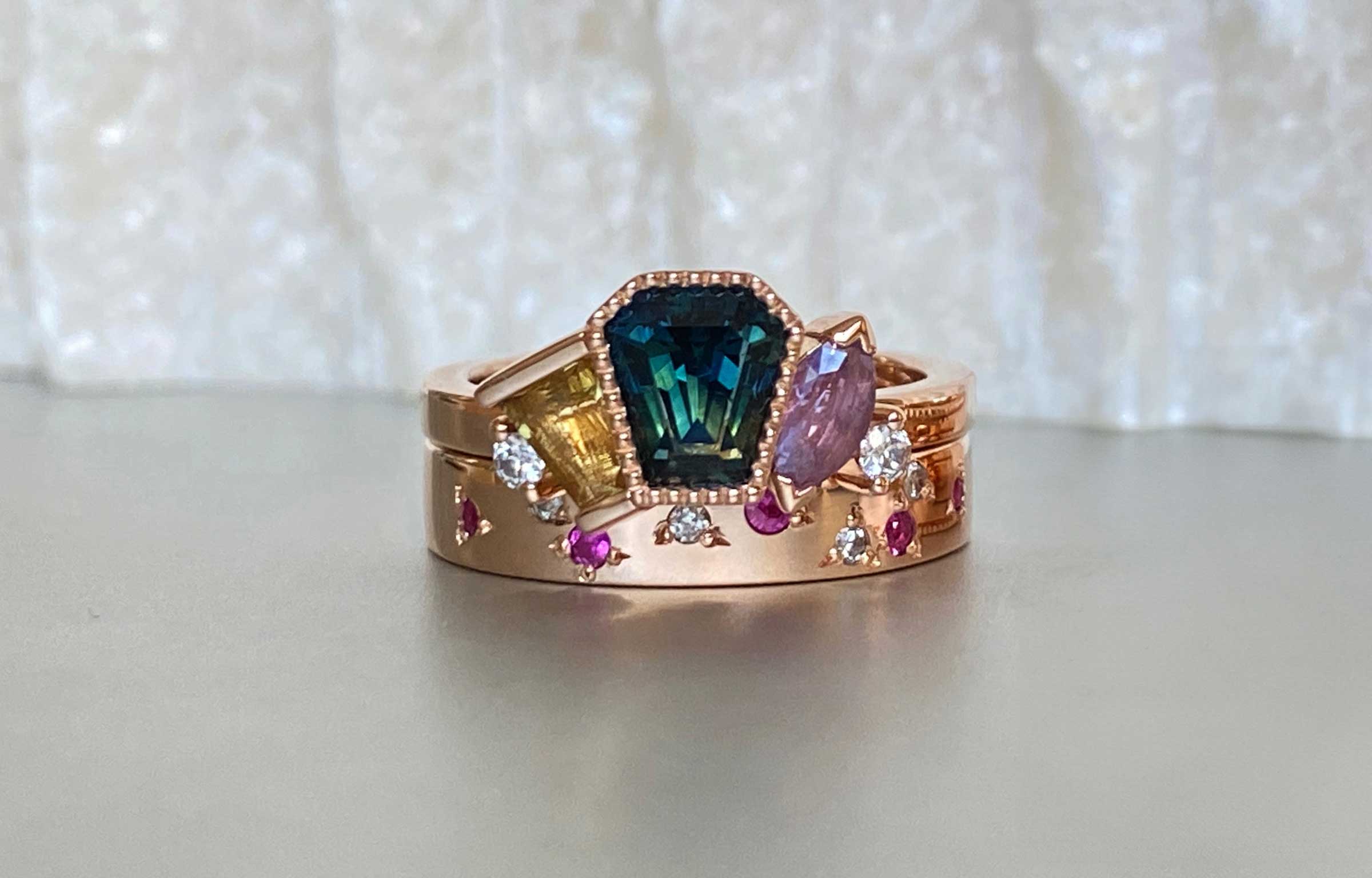 Unique sapphire engagement ring