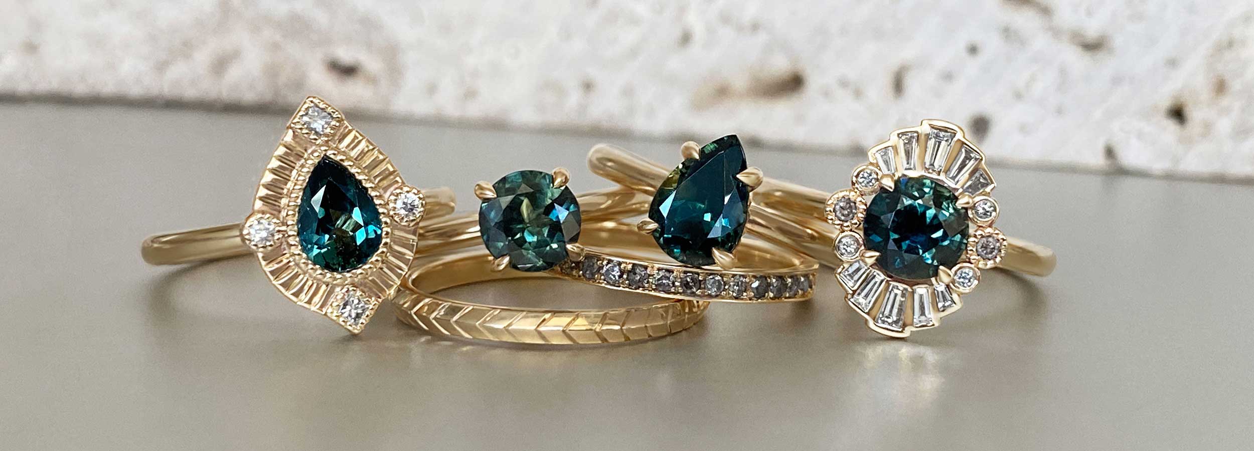 Alternative sapphire engagement rings from the AURA collection