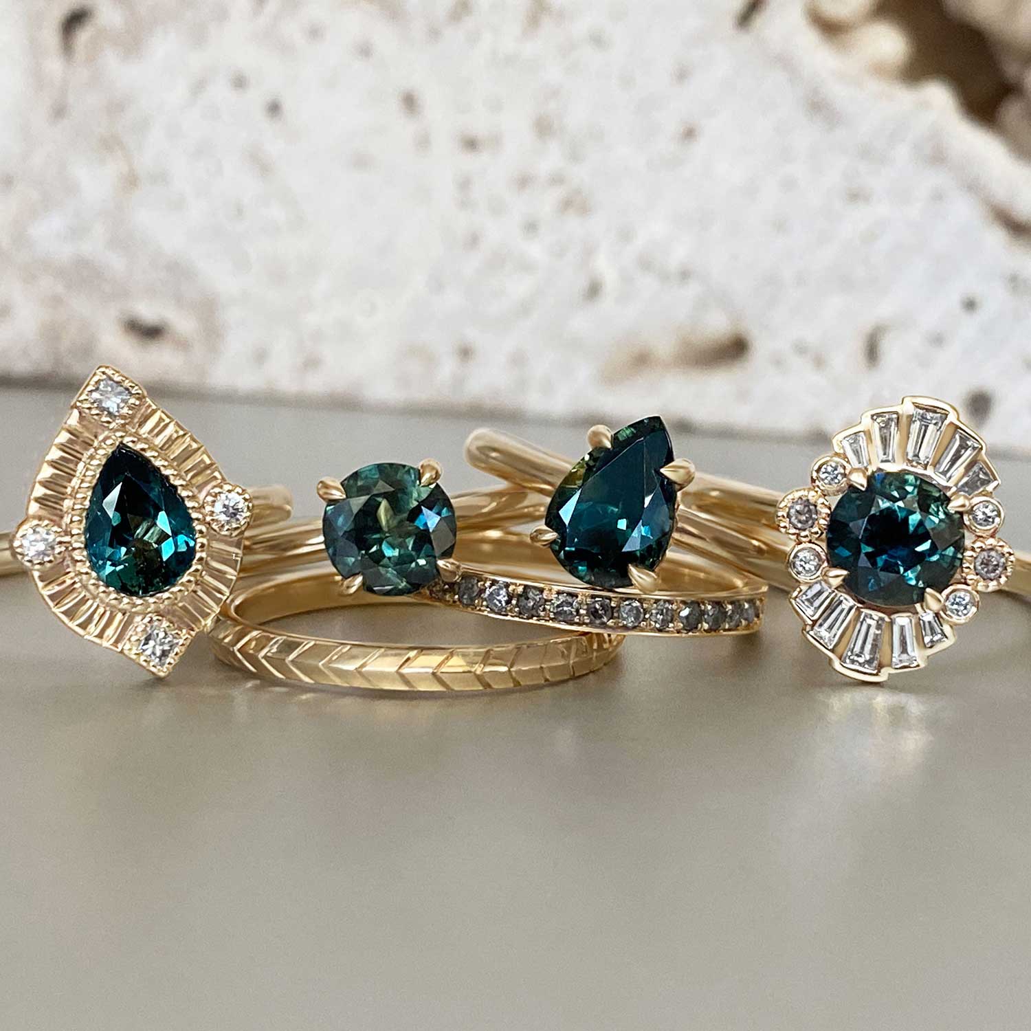Non-traditional engagement rings, Australian sapphires and ethical gold by Sydney ring designer, Fairina Cheng