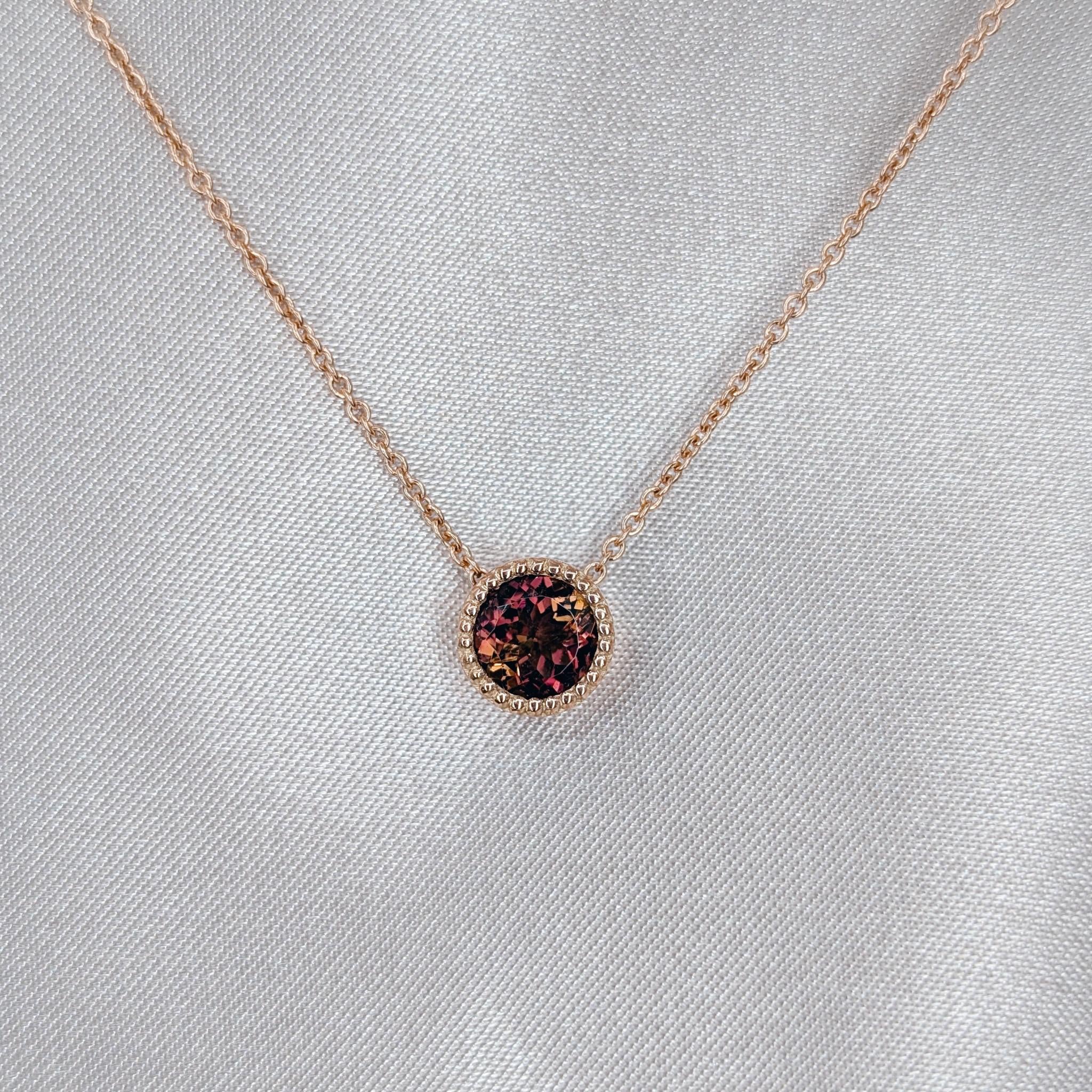 Autumn bicolour tourmaline gemstone front