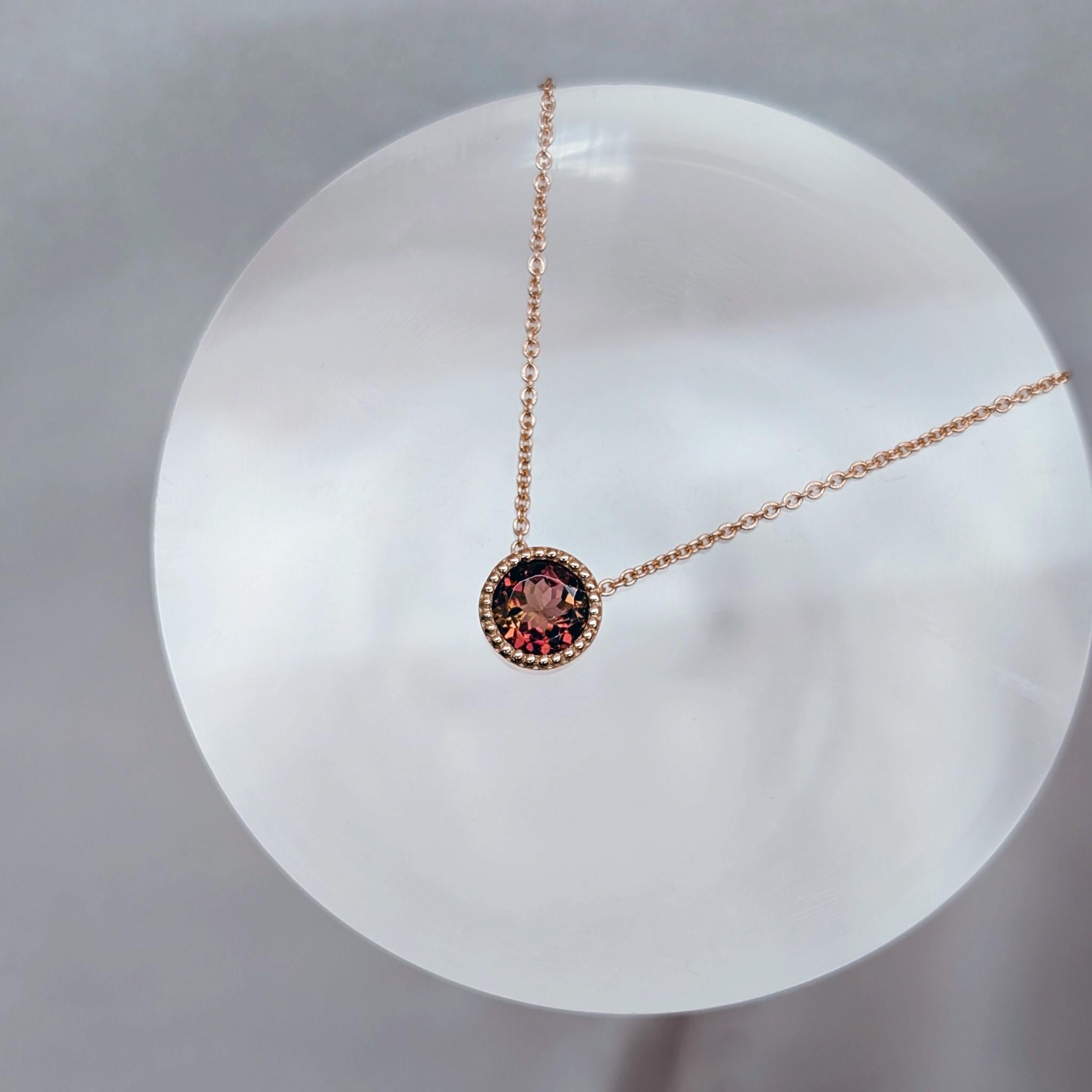 Autumn bicolour tourmaline gemstone