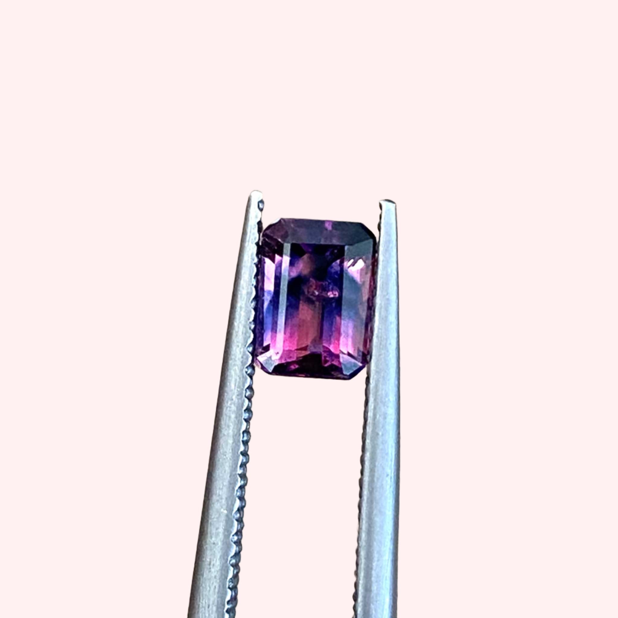 AAA selling Flawless Ceylon Purple Pink Sapphire Emerald Cut Gemstone, For Making Jewelry &Ring 5.10 Ct 10x8x5 MM Gift For Her