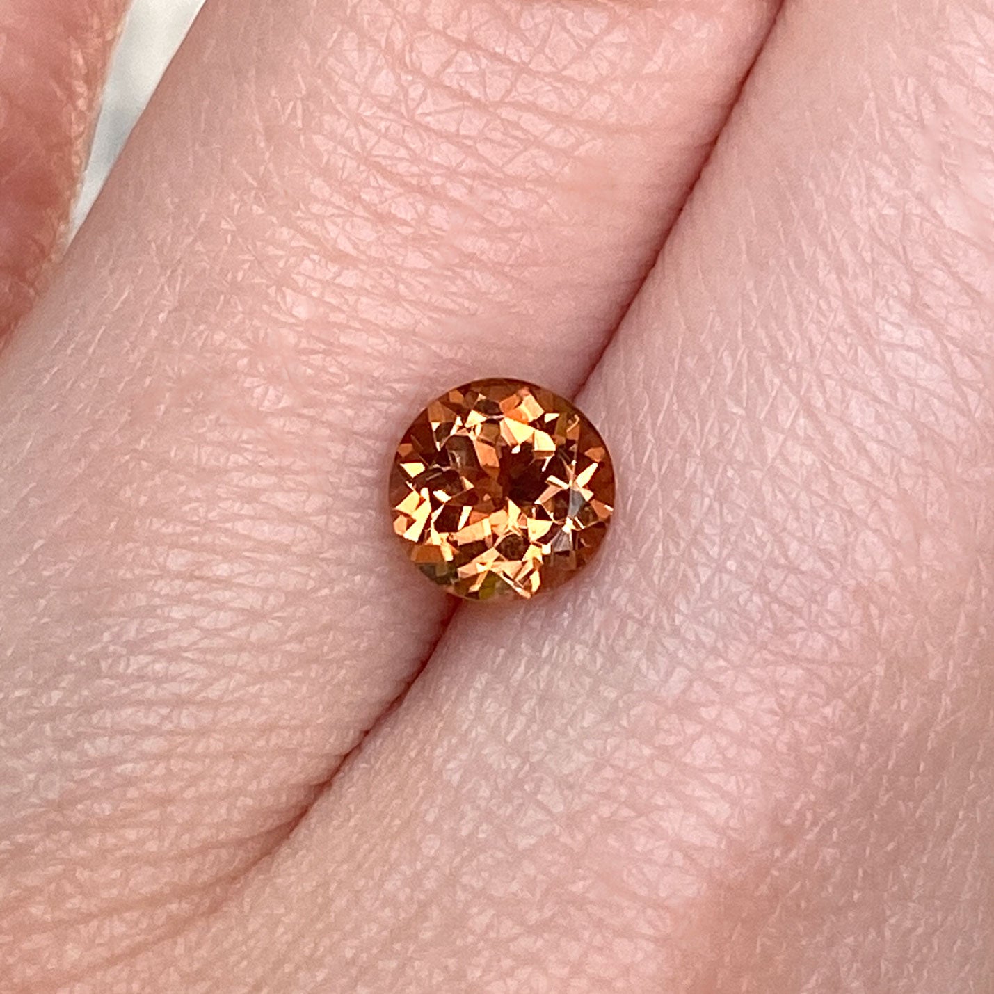 Orange yellow loose tourmaline gemstone