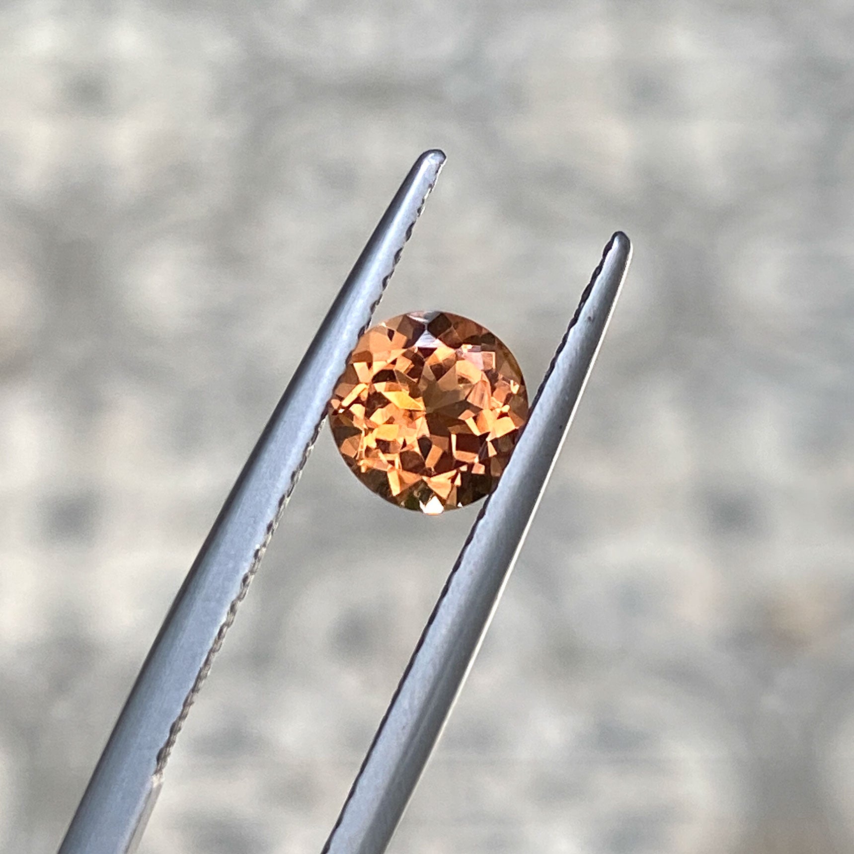 Round orange brown tourmaline for unique ring design