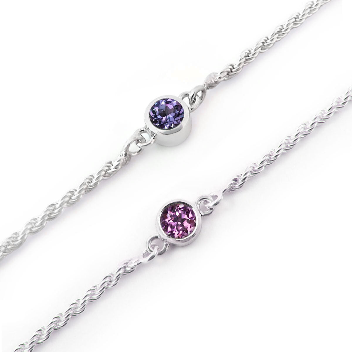 Simulant alexandrite colour change bracelet