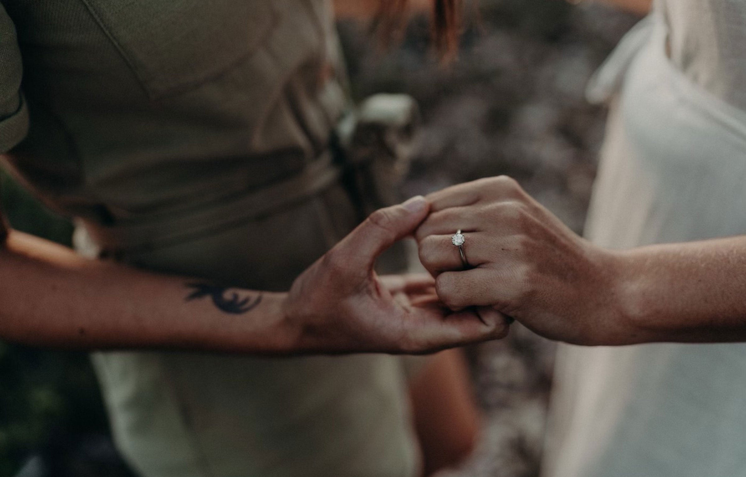 LGBTQIA+ wedding and engagement rings for a lesbian couple