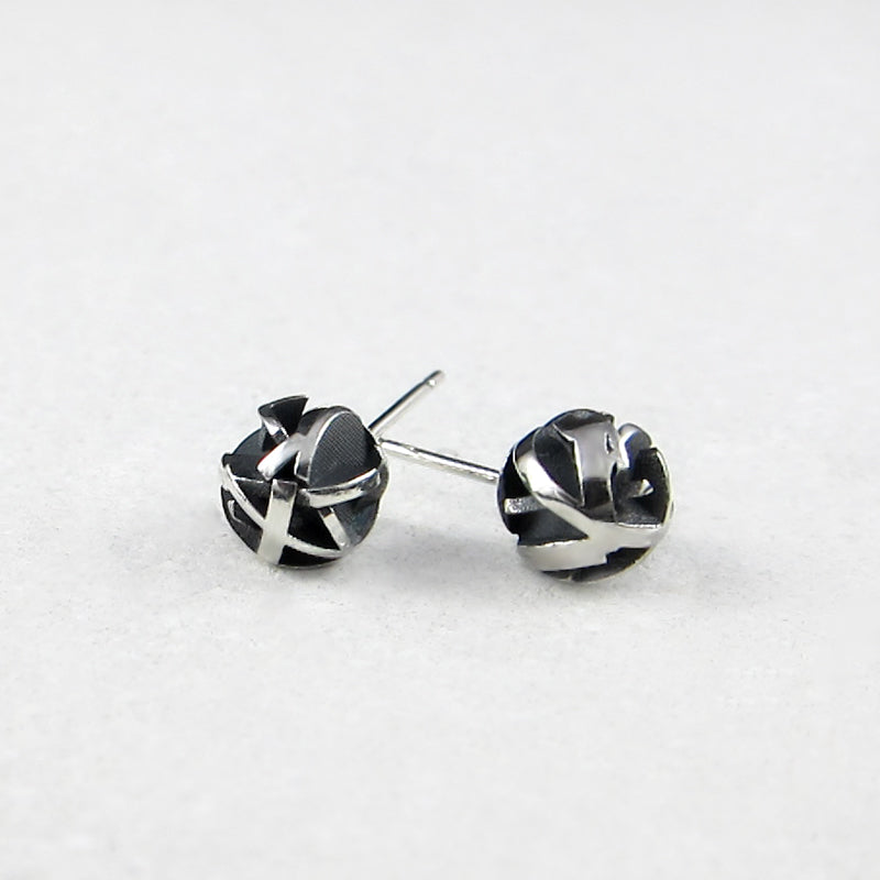 two toned Negative Positive stud earrings