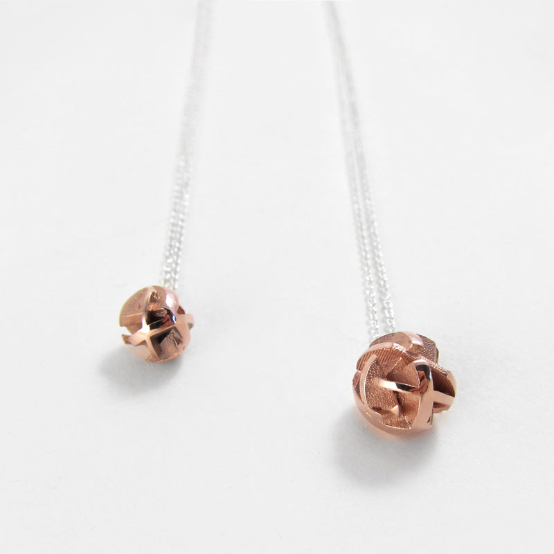 mini and midi 3D printed rose gold necklace