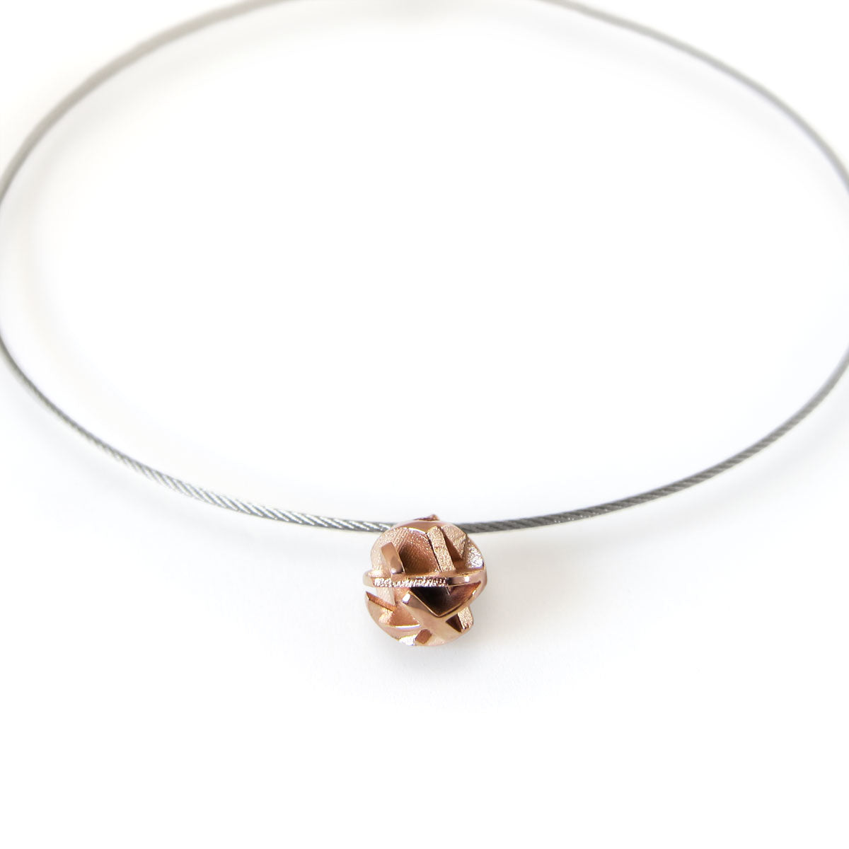 3D printed rose gold ball choker necklace 