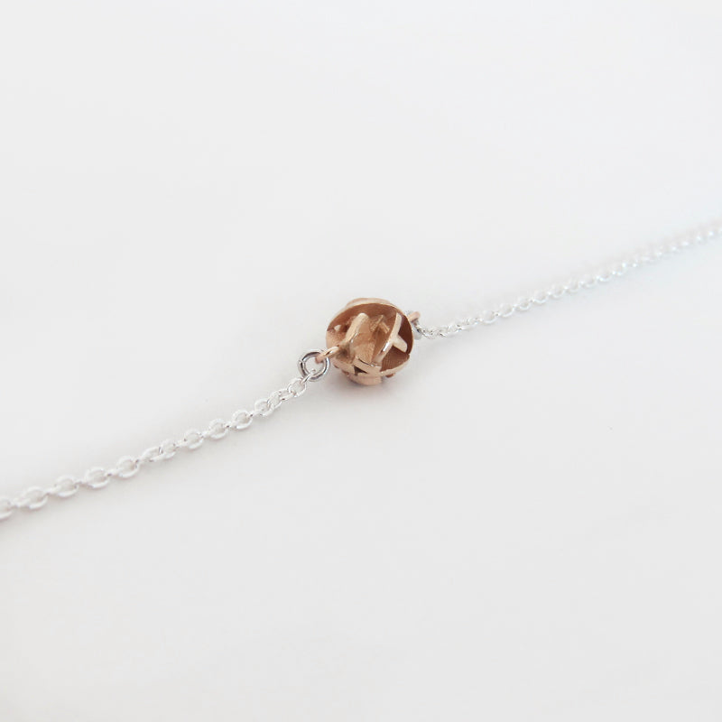 3D printed rose gold bracelet Sterling silver chain