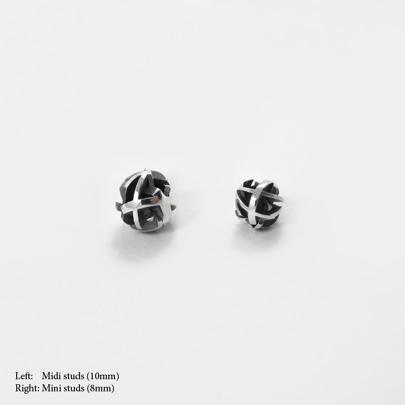 3D printed Negative Positive stud earrings