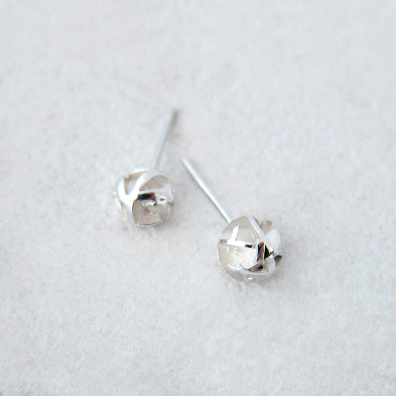 Negative positive stud earrings Sterling silver