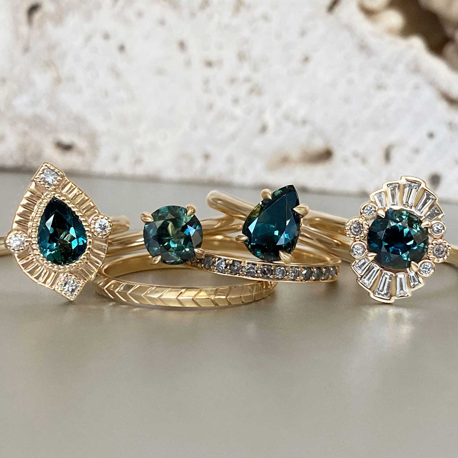 Sustainable Australian sapphire stacking rings