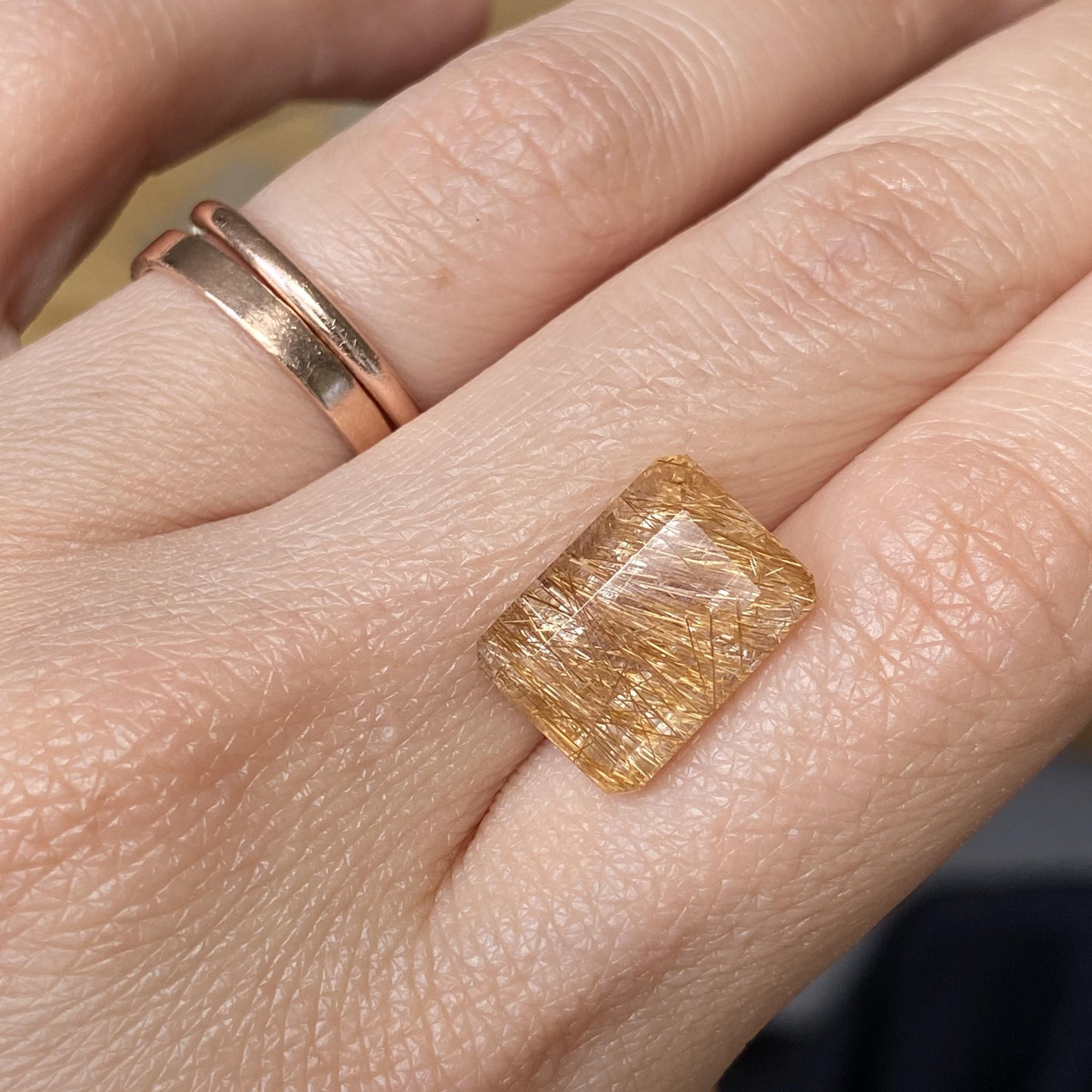 Aurora gold golden rutilated quartz ring idea