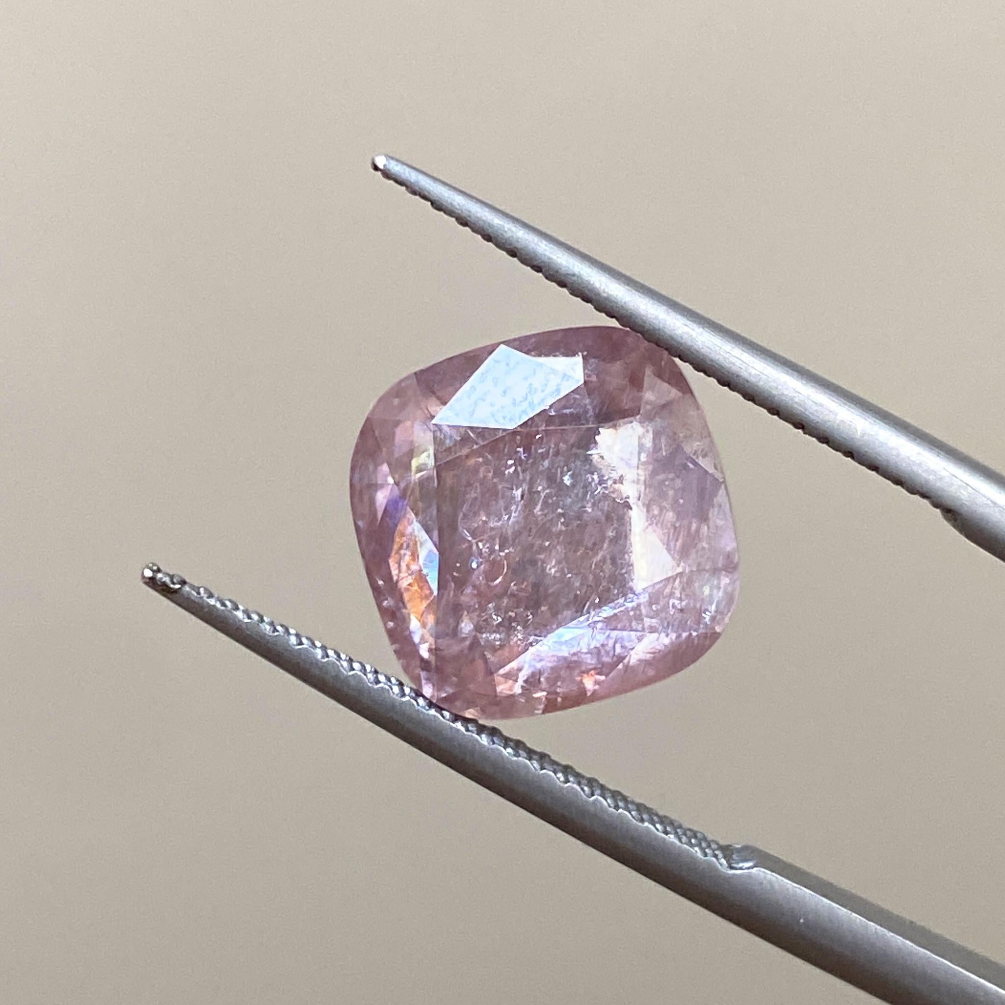 cushion cut Australian Hart’s Range zircon in pink