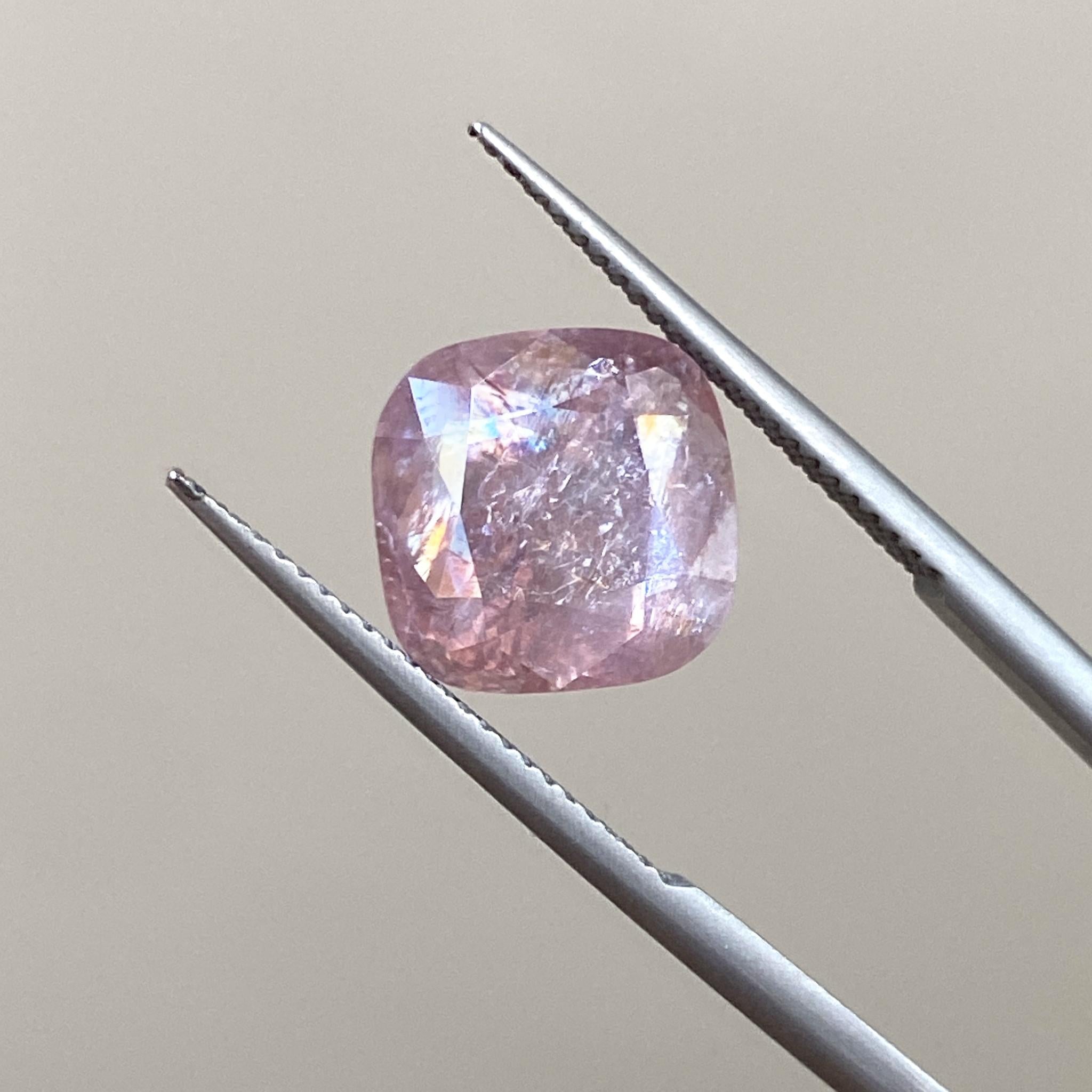 cushion cut Australian Hart’s Range zircon pink