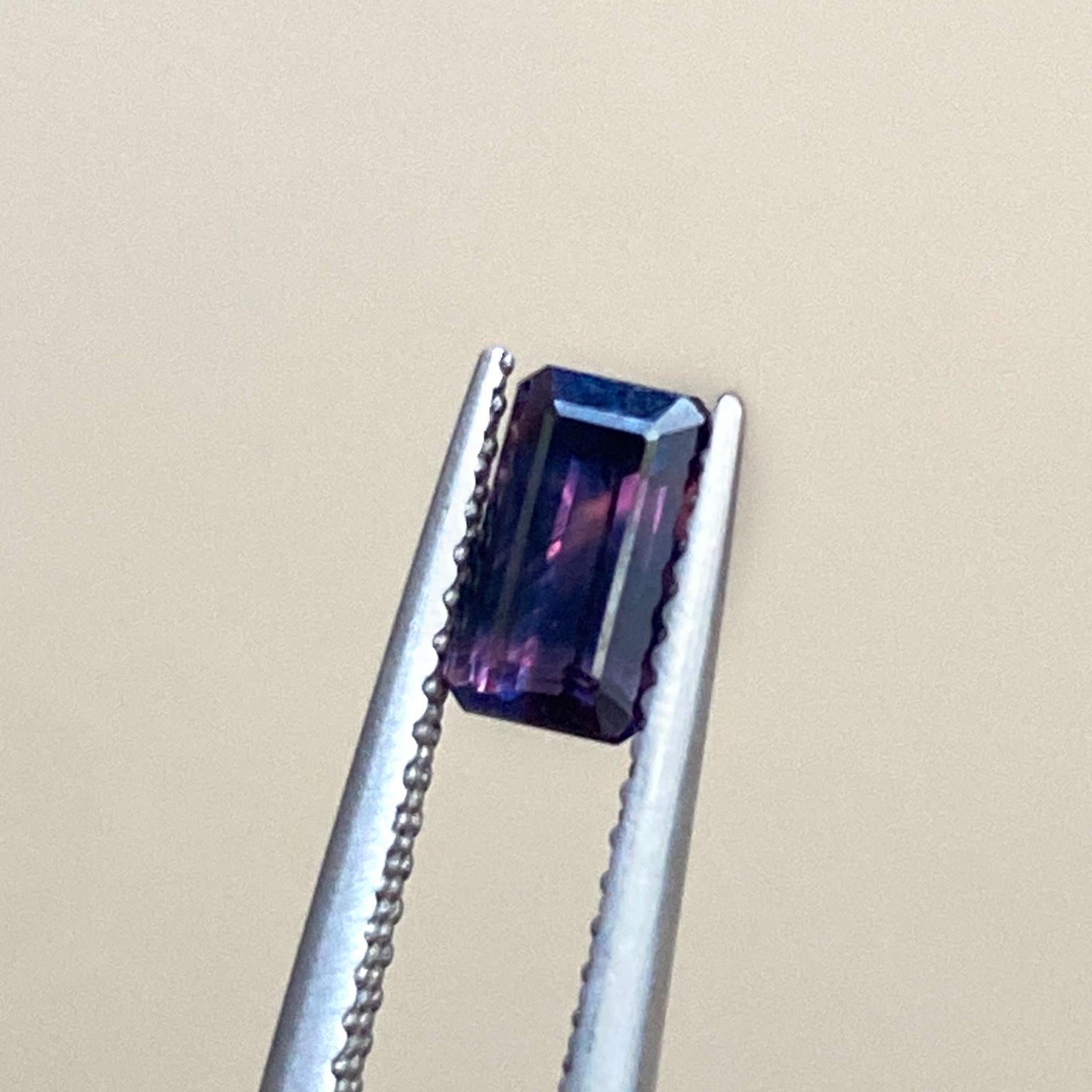 stunning emerald cut Tanzanian sapphire gemstone