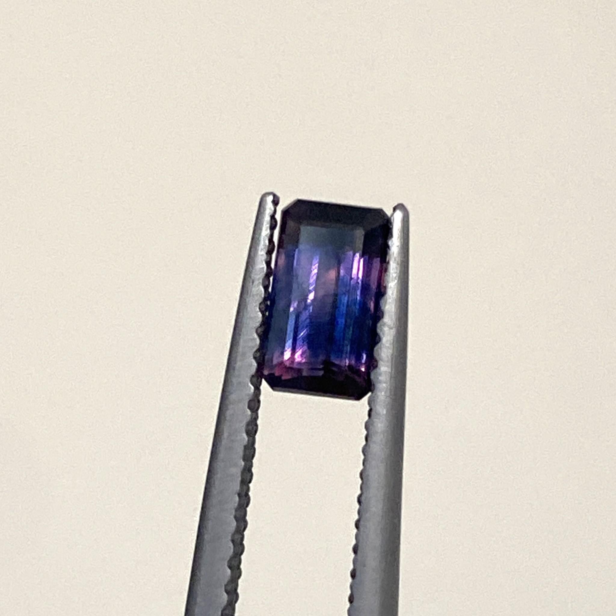 emerald cut Tanzanian sapphire gemstone