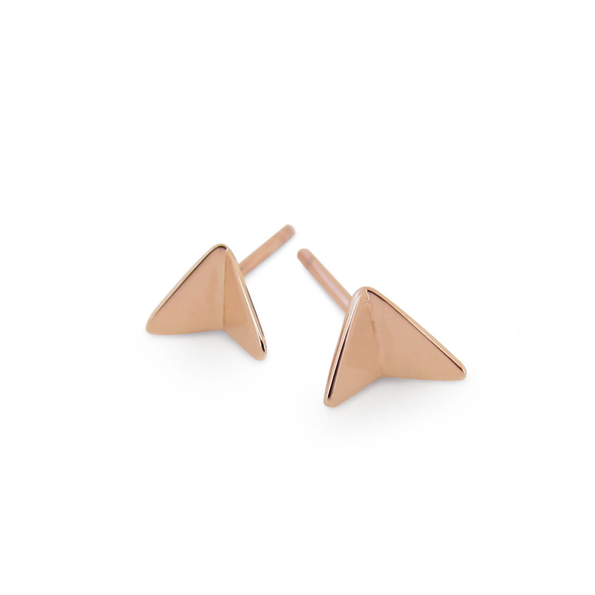 geometric paper planes gold stud earrings