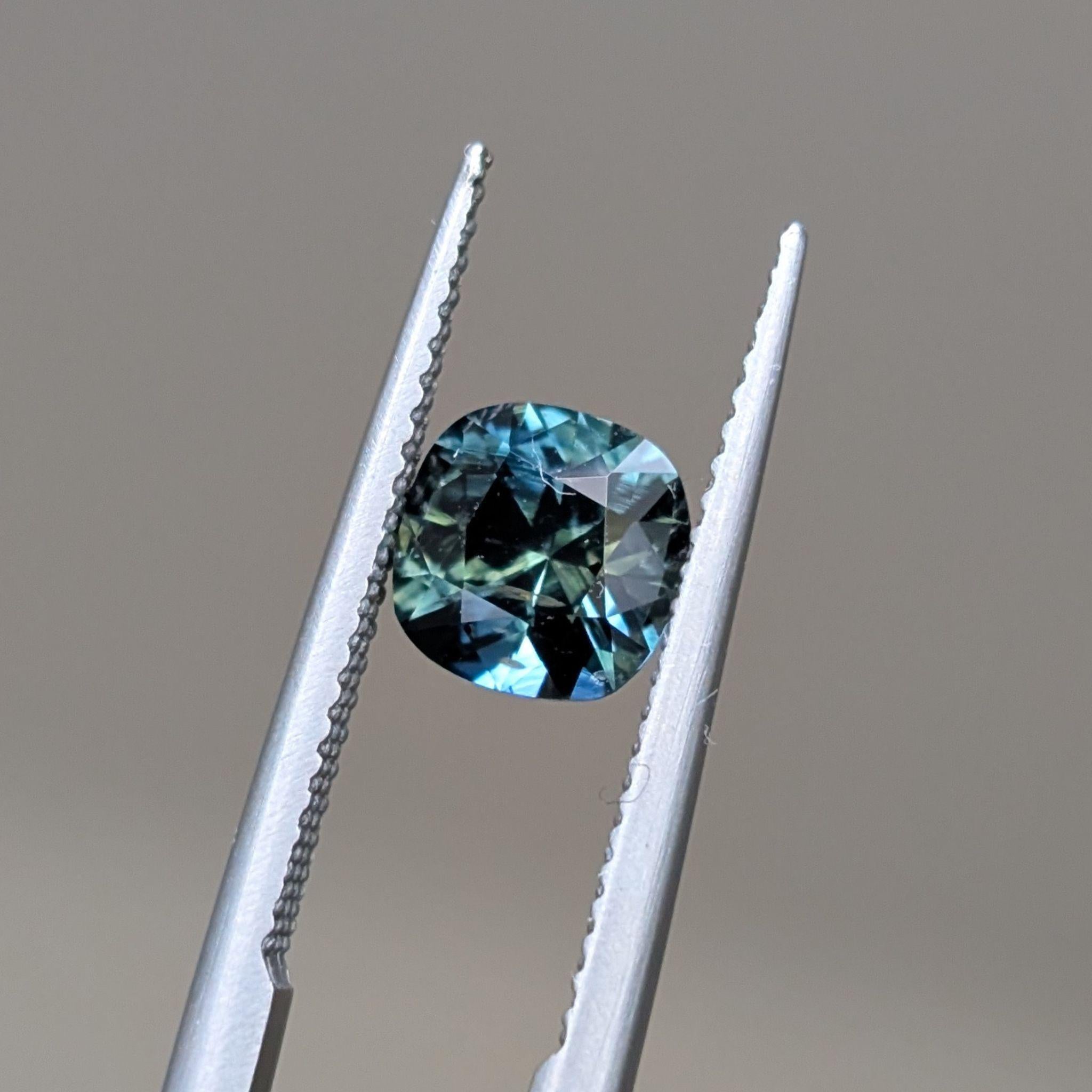 Moody tones in natural light – Darker teal and seafoam hues visible through clean facets