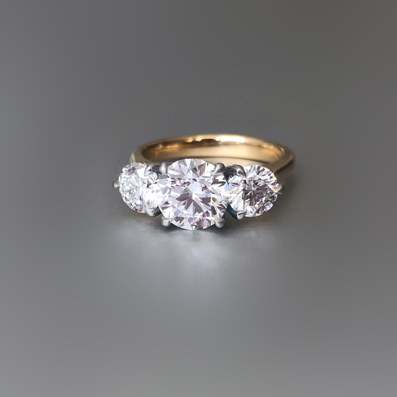 Lab created diamond platinum gold ring