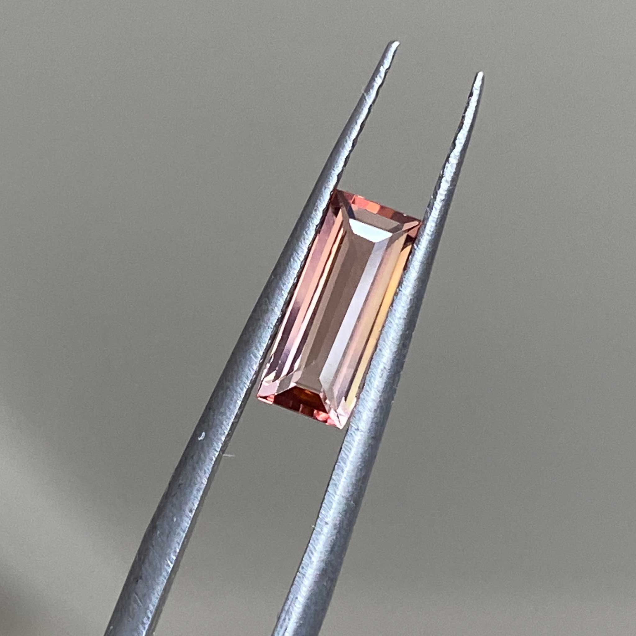 Long peach tourmaline gemstone