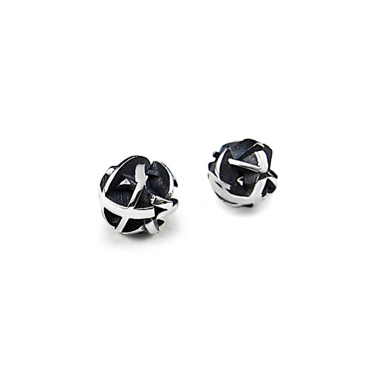 Black and white Negative Positive stud earrings