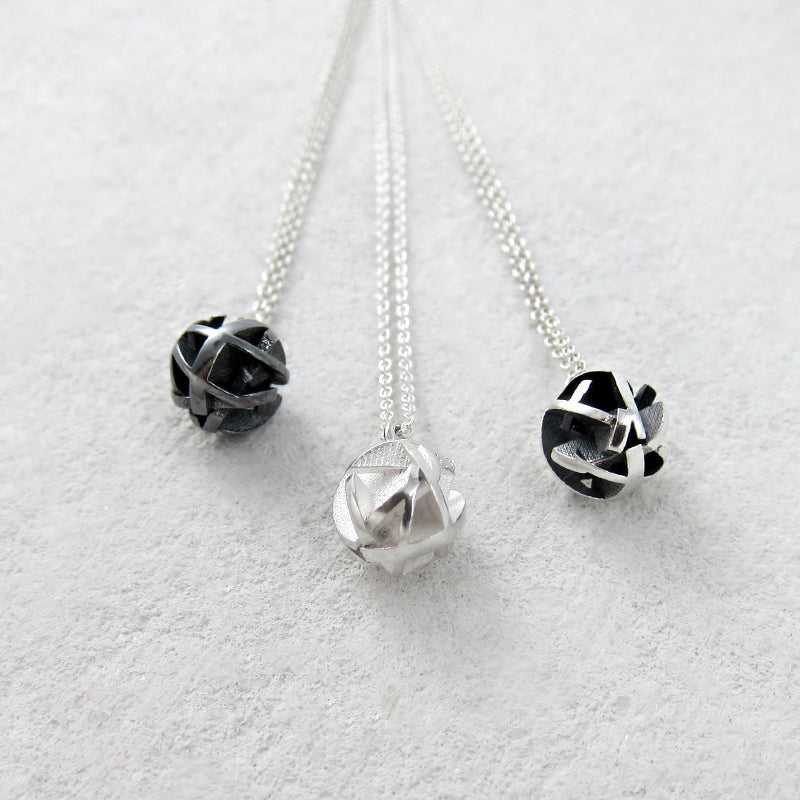 3D printed geometric pendant necklaces