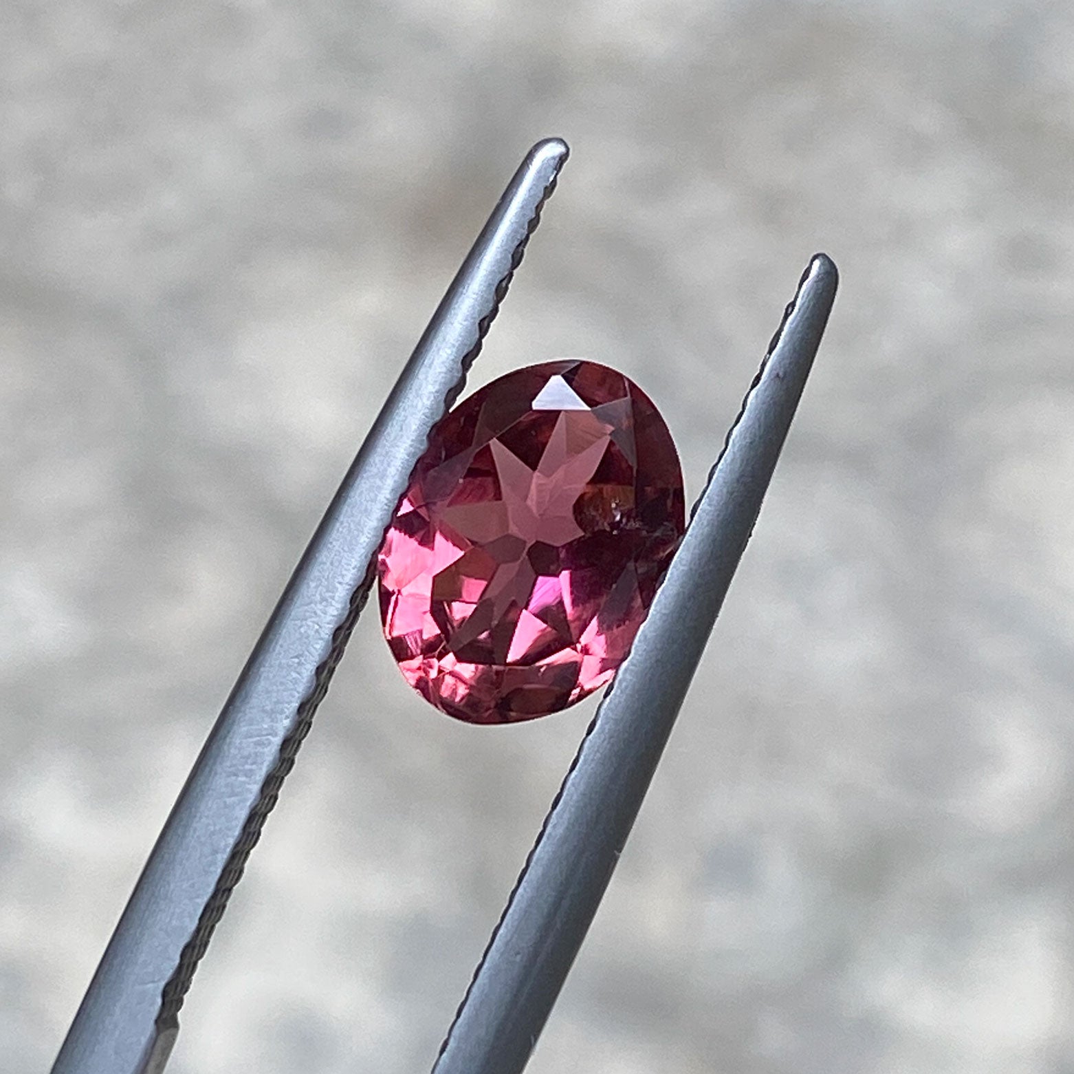 Oval orange pink tourmaline