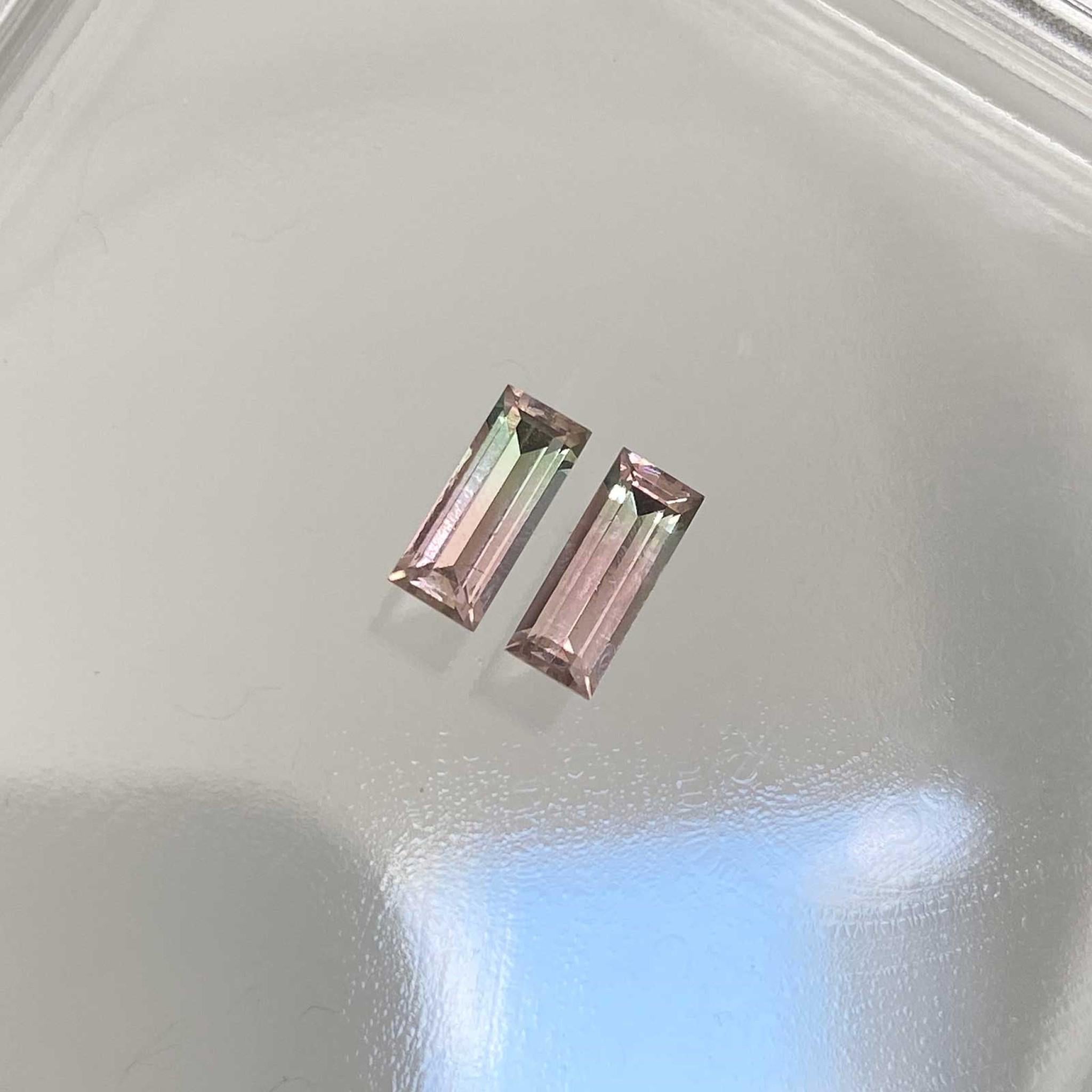 Pair of watermelon tourmalines gemstones