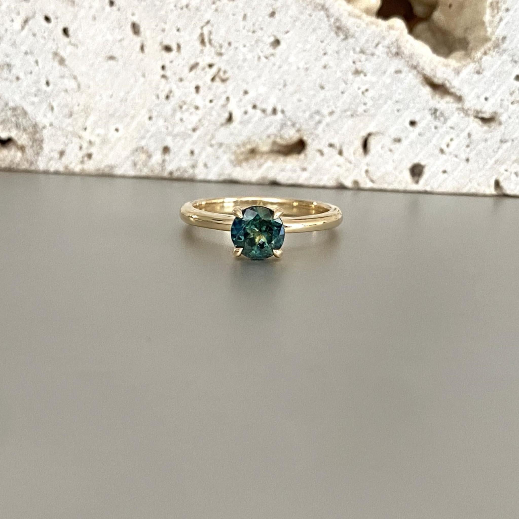 Parti sapphire engagement ring