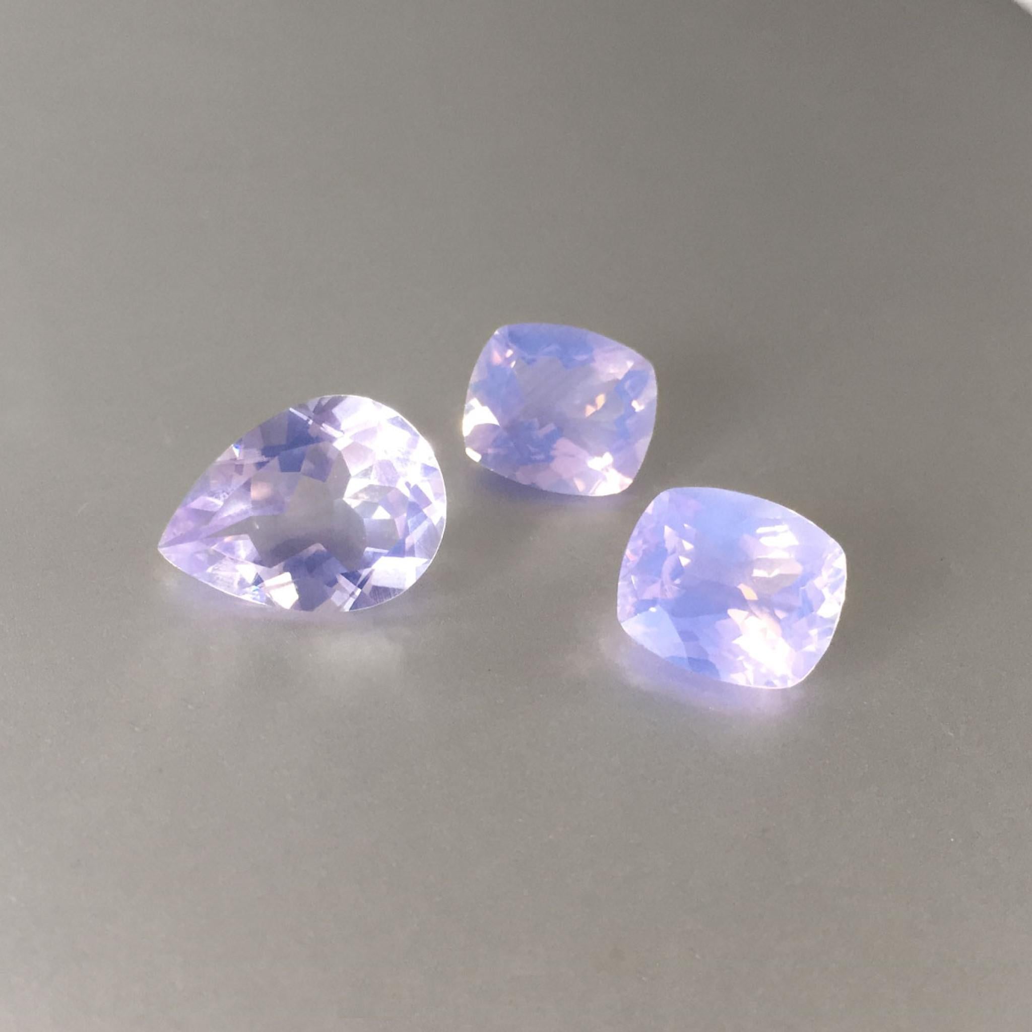 different cut lavender quartzes