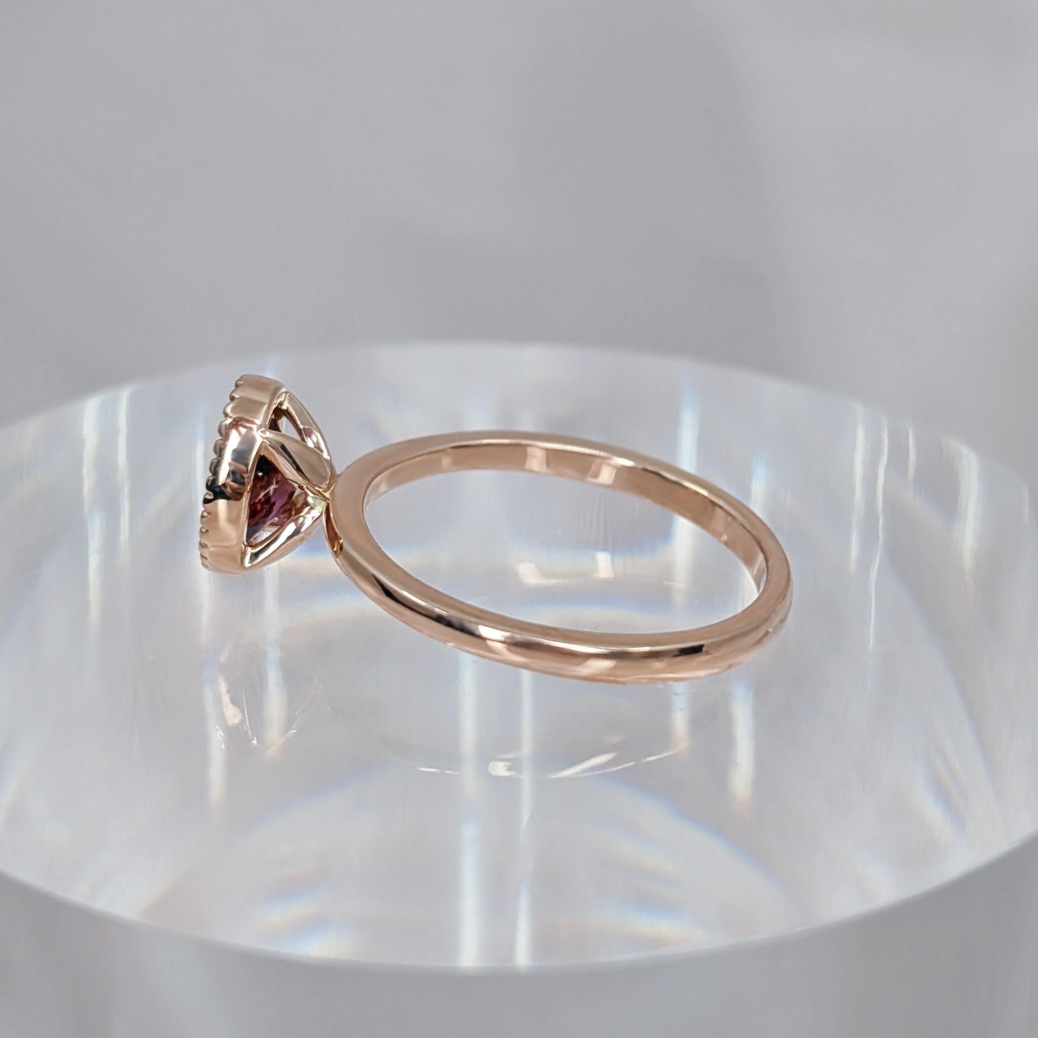 pink tourmaline ring side view