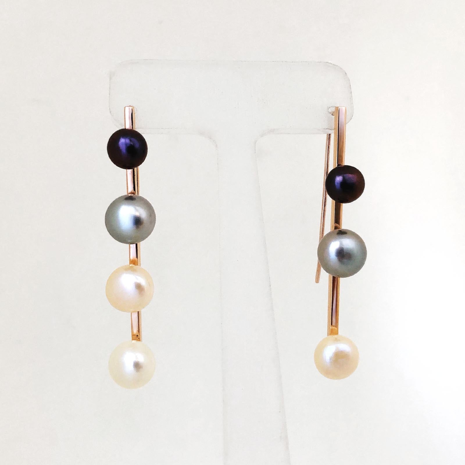 Rose gold pearl earrings