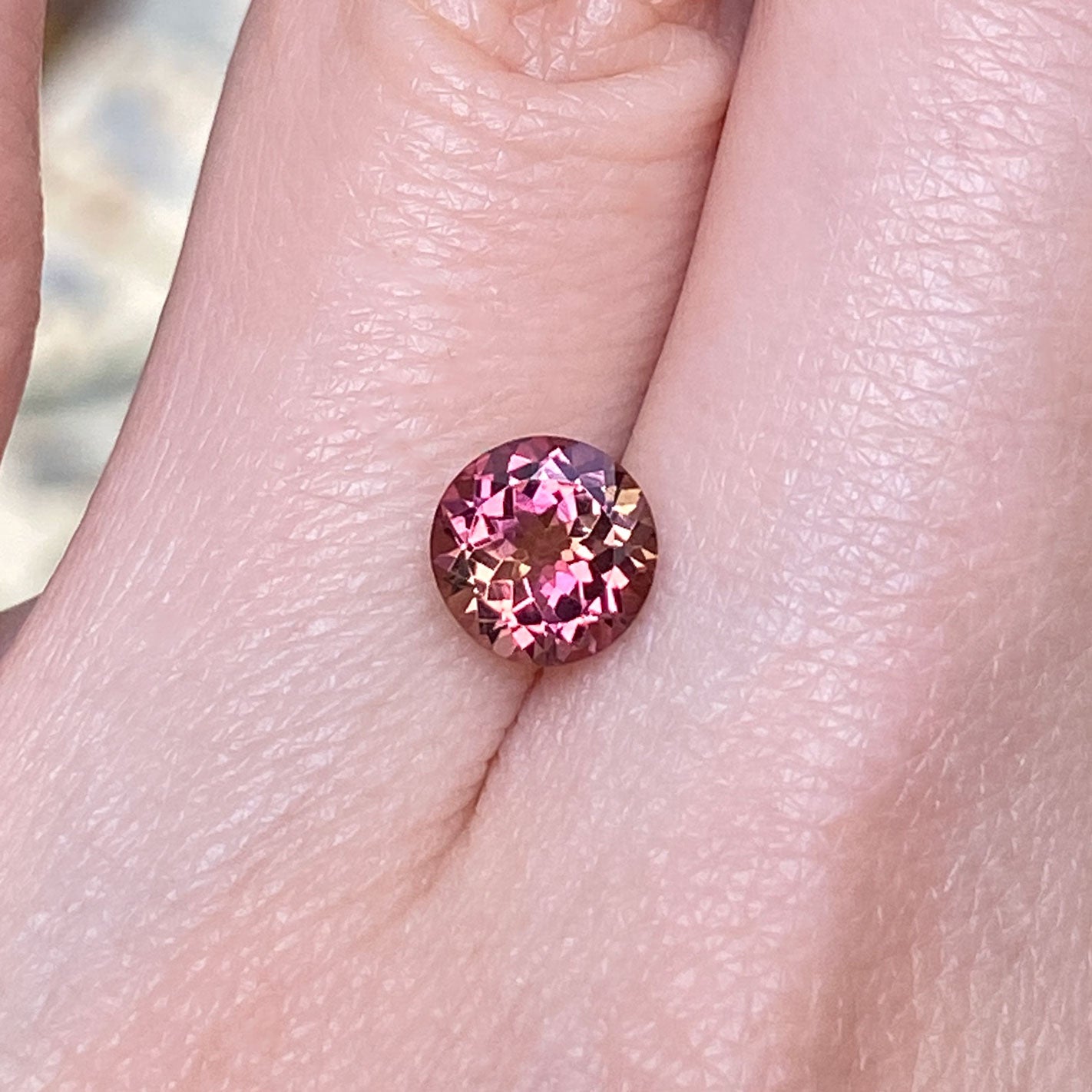 Round cut pink tourmaline for unique ring design