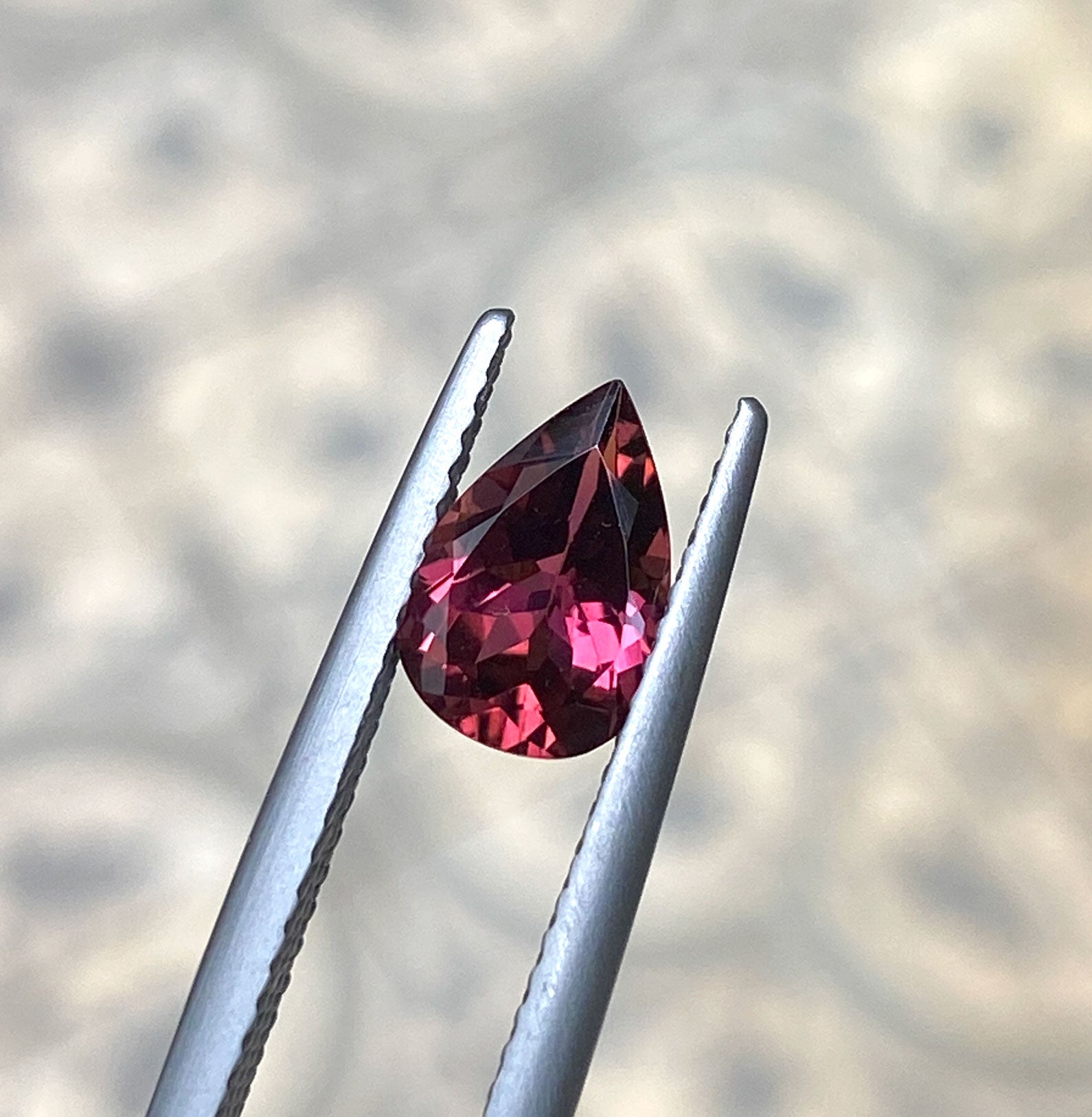 Burgundy tourmaline gemstone for custom jewellery