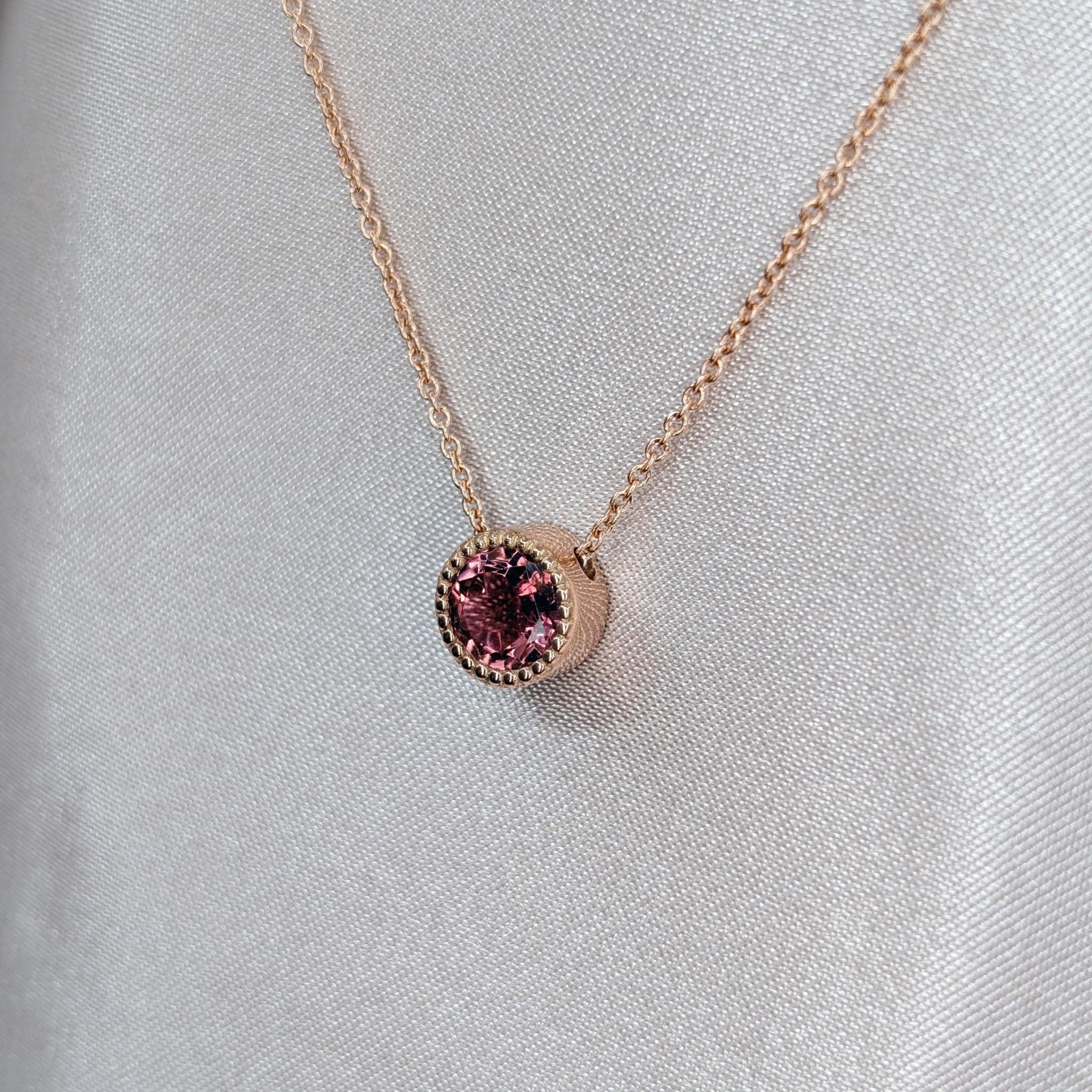 pink tourmaline necklace from Mille collection