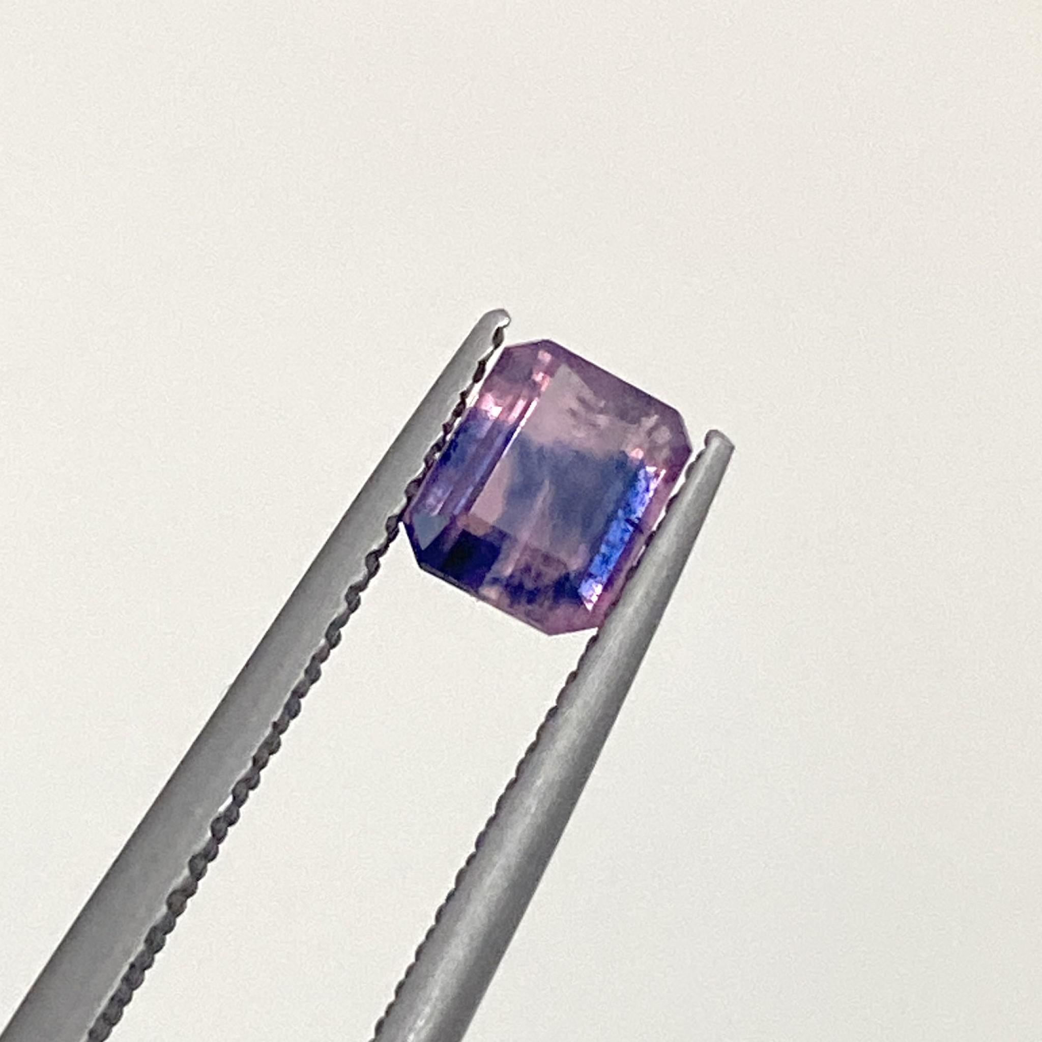 Emerald cut Tanzanian sapphire