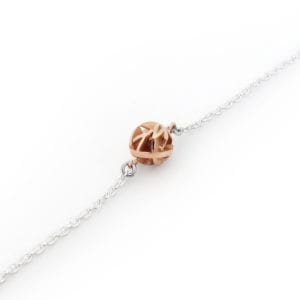 3D printed rose gold bracelet with silver chain