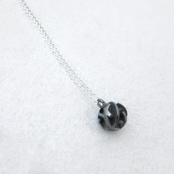 Black 3D printed necklace