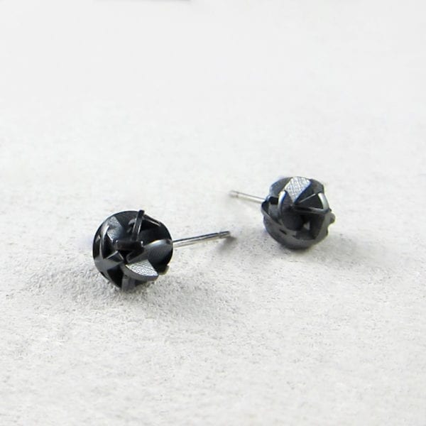 3D printed oxidized earring studs