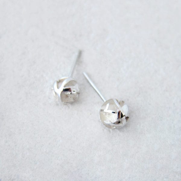 3D printed sterling silver stud earrings by Fairina Cheng