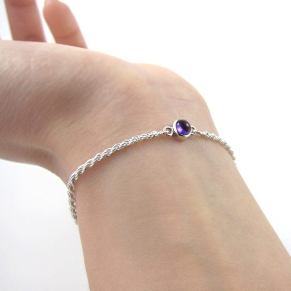 Amethyst birthstone bracelet