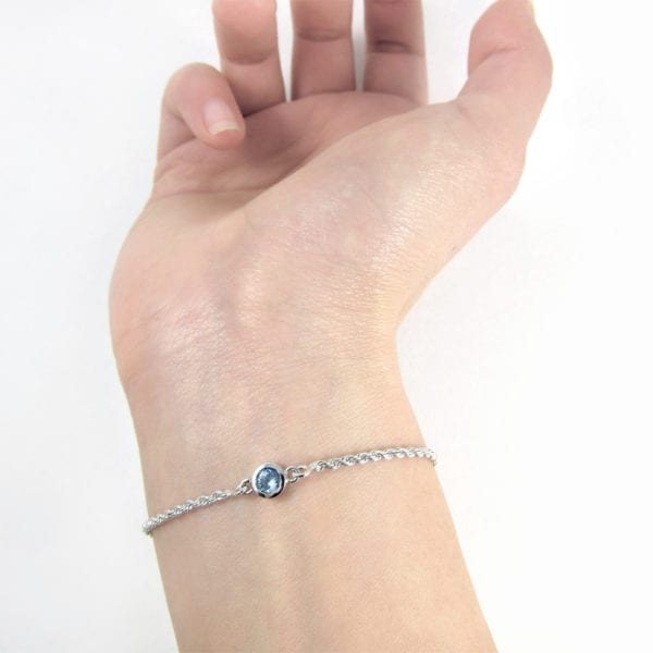 Blue topaz birthstone bracelet