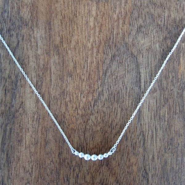 Curved recycled sterling silver necklace