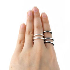 Oxidized silver stacking rings