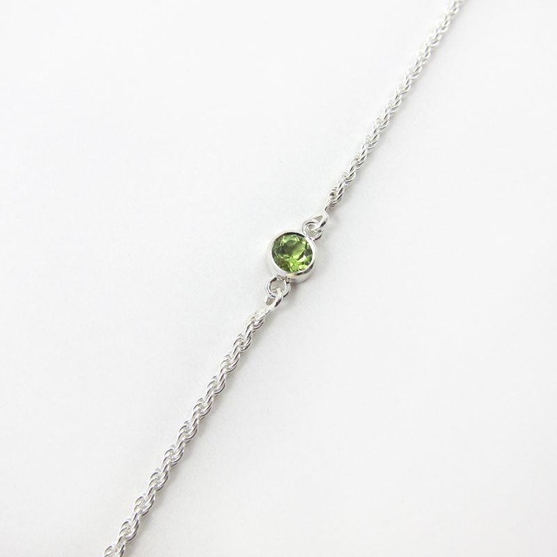CaratYogi Real Peridot Birthstone Silver Relationship Bracelets for Gift Handmade Length Inches 6.5 to 8 