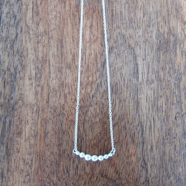 U shaped recycled sterling silver granule necklace