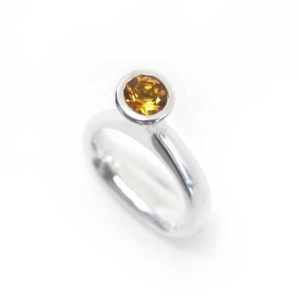 Unique citrine ring in sterling silver