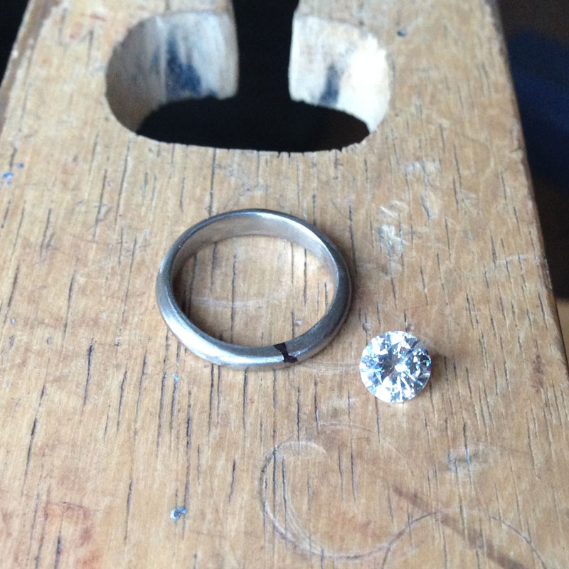 Engagement ring work in progress by Sydney jeweller, Fairina Cheng